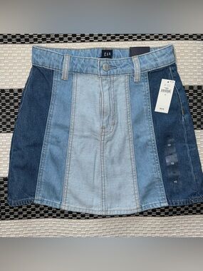 GAP Patchwork Denim Mini Skirt Girls 10 NWT Y2K Style